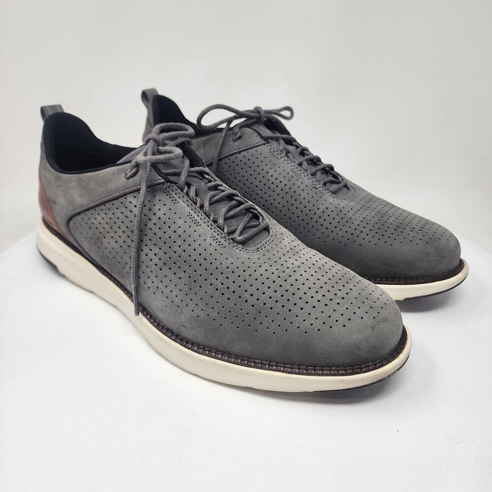 Cole Haan Grand Atlantic Textured Sneaker Men 11.5M Grey Suede Leather C37747 - Picture 2 of 13